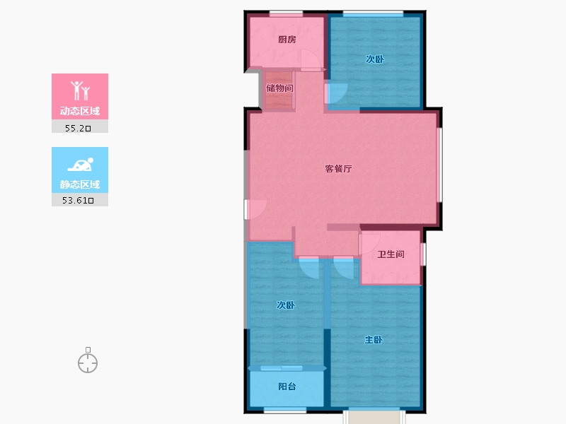 山东省-德州市-金辰公馆-98.00-户型库-动静分区