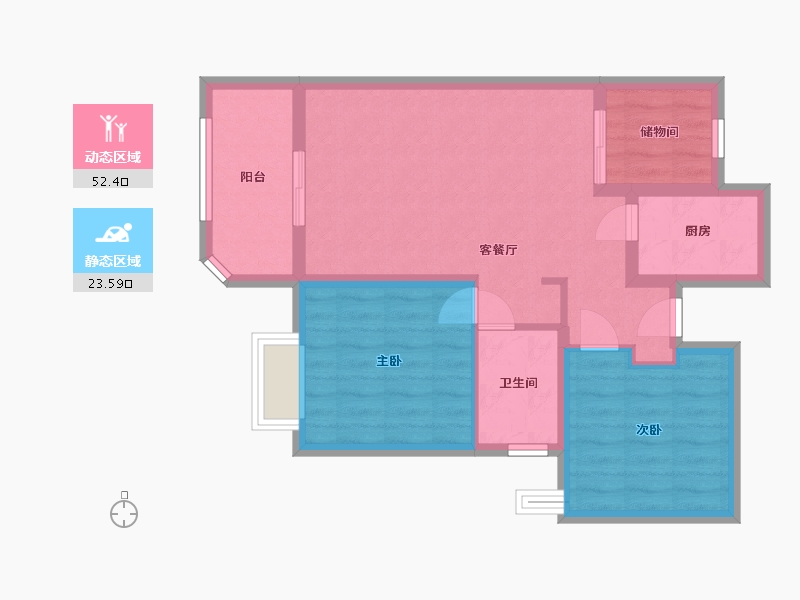 福建省-厦门市-水晶地铁公元-67.96-户型库-动静分区