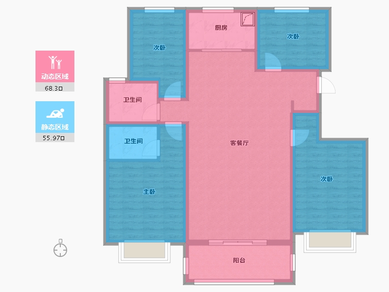 山东省-济宁市-学府花园-111.00-户型库-动静分区