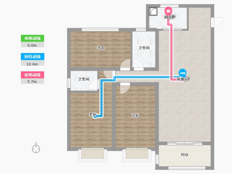 山东省-济宁市-学府花园-106.00-户型库-动静线