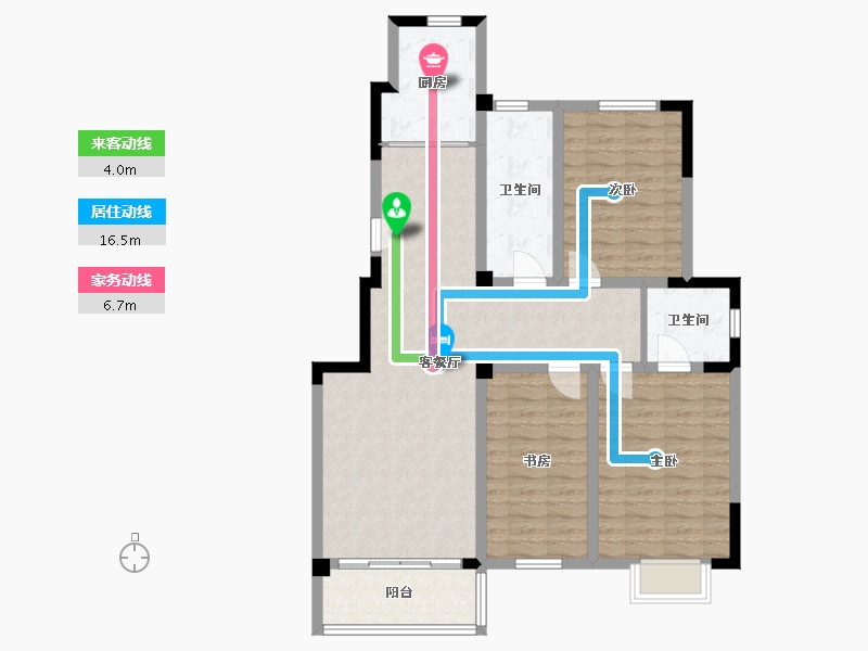 江苏省-扬州市-月明苑-2119号楼-99.00-户型库-动静线