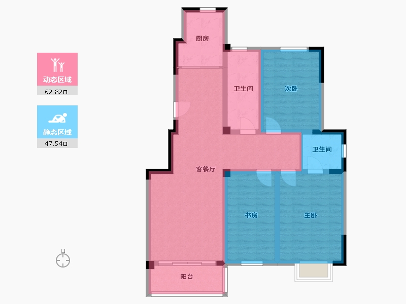 江苏省-扬州市-月明苑-2119号楼-99.00-户型库-动静分区