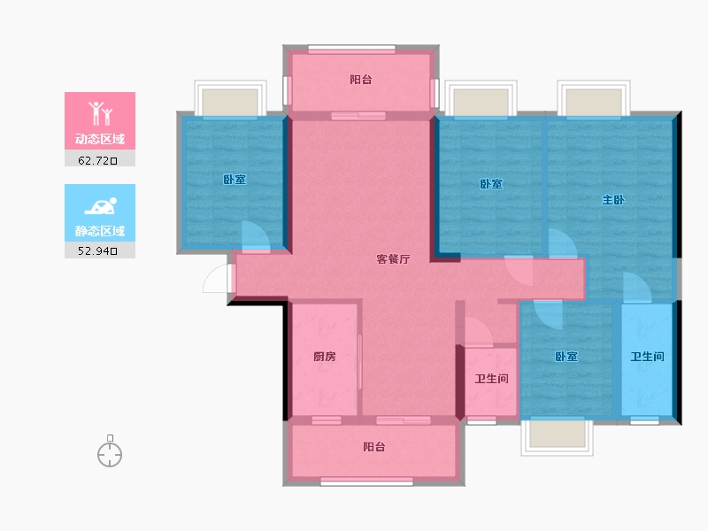 广西壮族自治区-梧州市-汇洋华府-125.42-户型库-动静分区