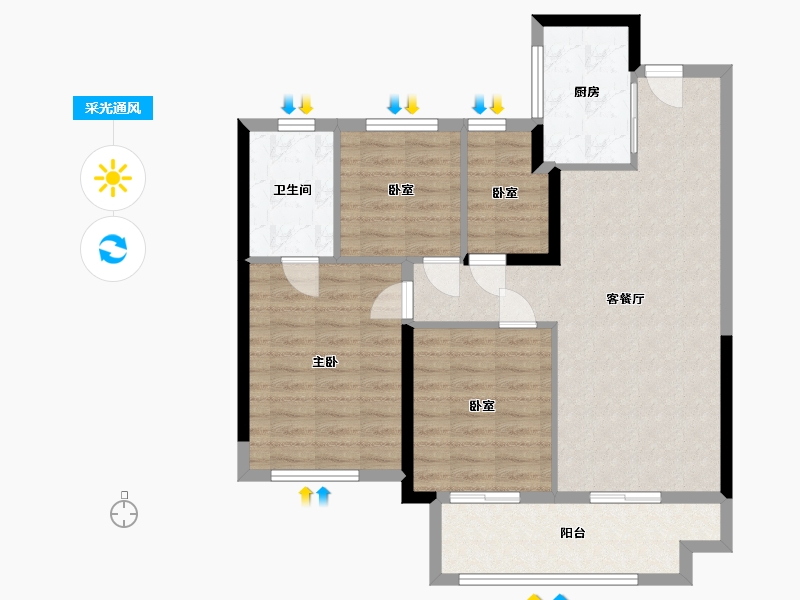 福建省-漳州市-建发和著-89.24-户型库-采光通风