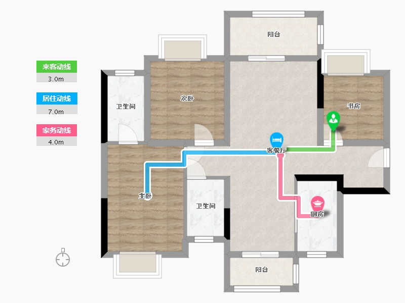 广西壮族自治区-桂林市-桂林融创九棠府-87.00-户型库-动静线