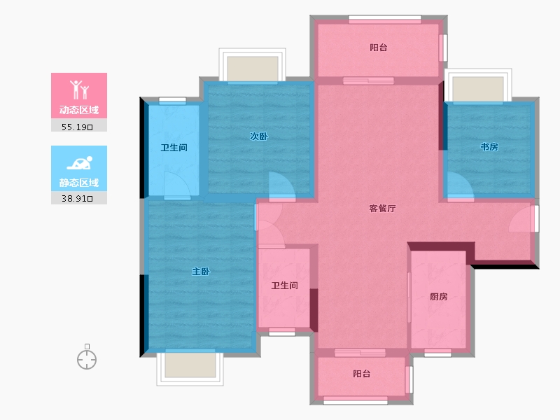 广西壮族自治区-桂林市-桂林融创九棠府-87.00-户型库-动静分区