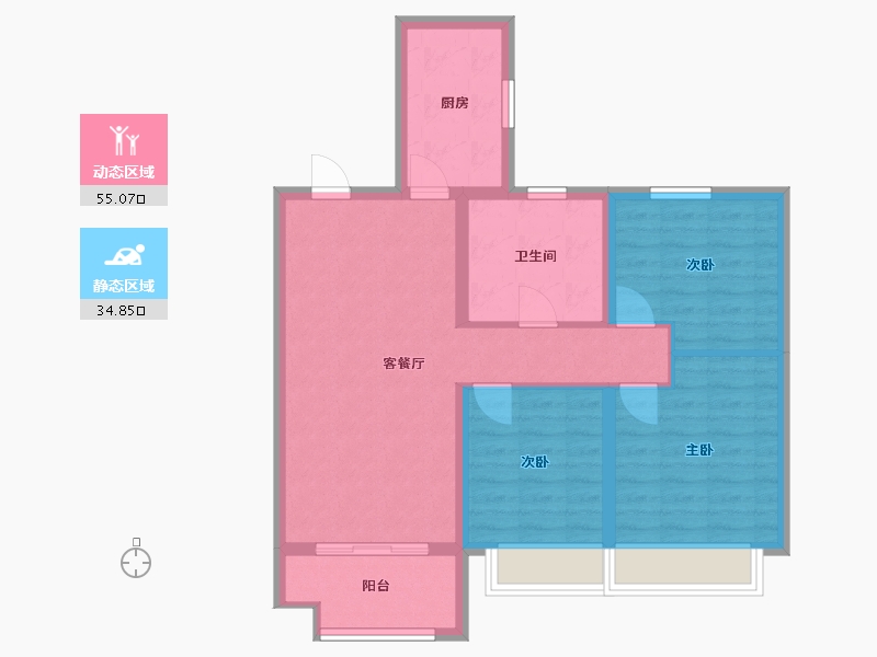 安徽省-淮北市-绿金新城-79.54-户型库-动静分区