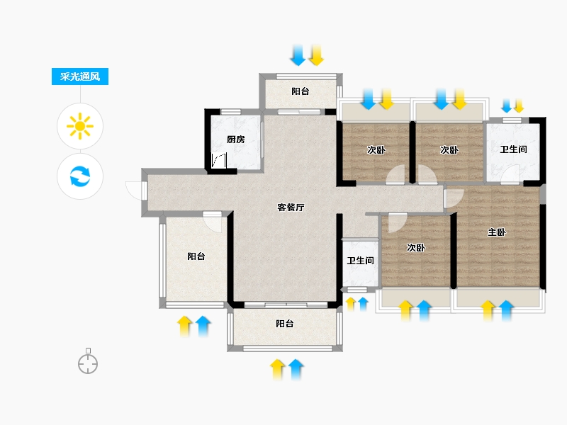 广西壮族自治区-来宾市-来宾碧桂园-120.00-户型库-采光通风