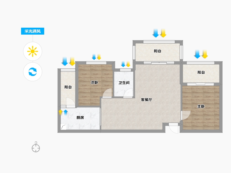 江西省-景德镇市-天湖壹号-75.00-户型库-采光通风