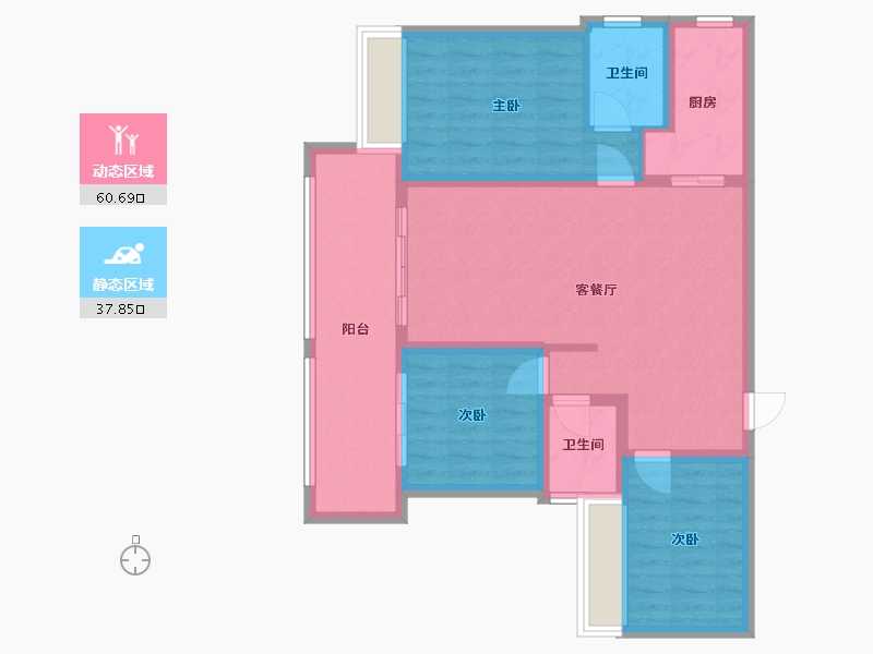 广东省-肇庆市-翠湖半岛-88.90-户型库-动静分区