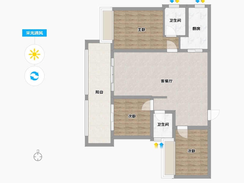 广东省-肇庆市-翠湖半岛-88.90-户型库-采光通风