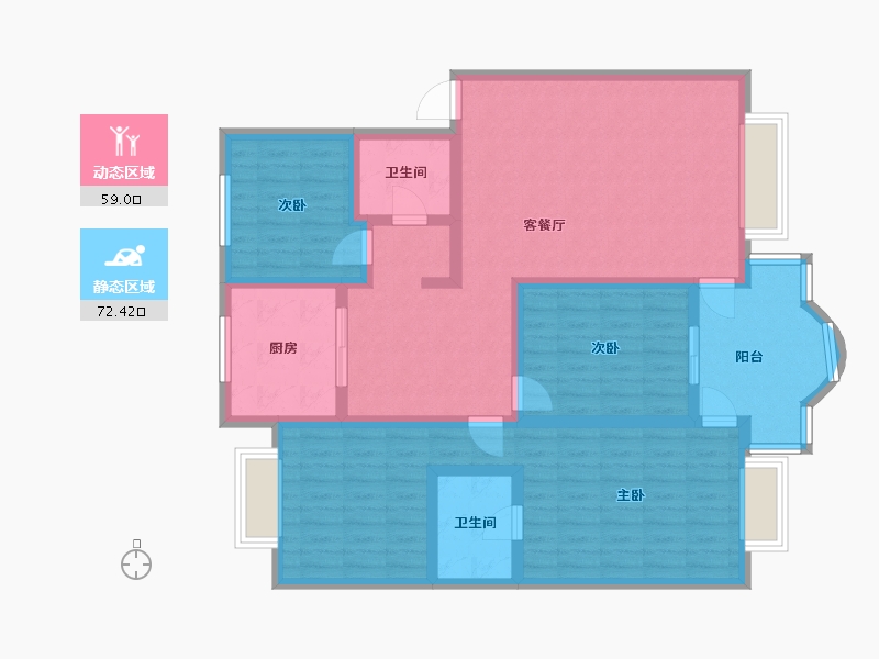 陕西省-西安市-长庆未央湖花园-120.00-户型库-动静分区