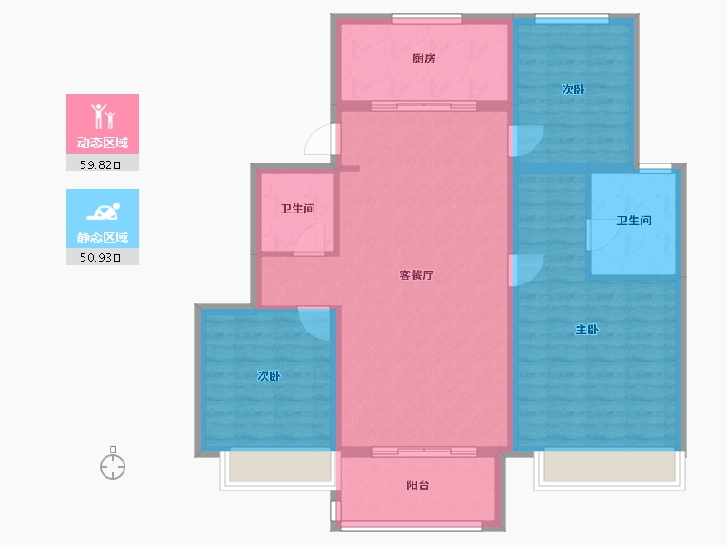 江苏省-扬州市-海信鸿扬世家-100.00-户型库-动静分区