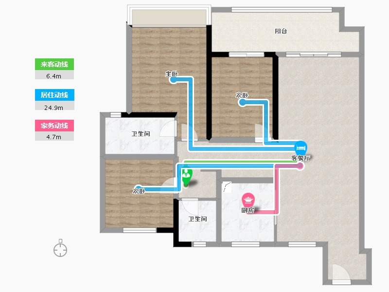 江苏省-泰州市-新城·丹霞花园-120.00-户型库-动静线