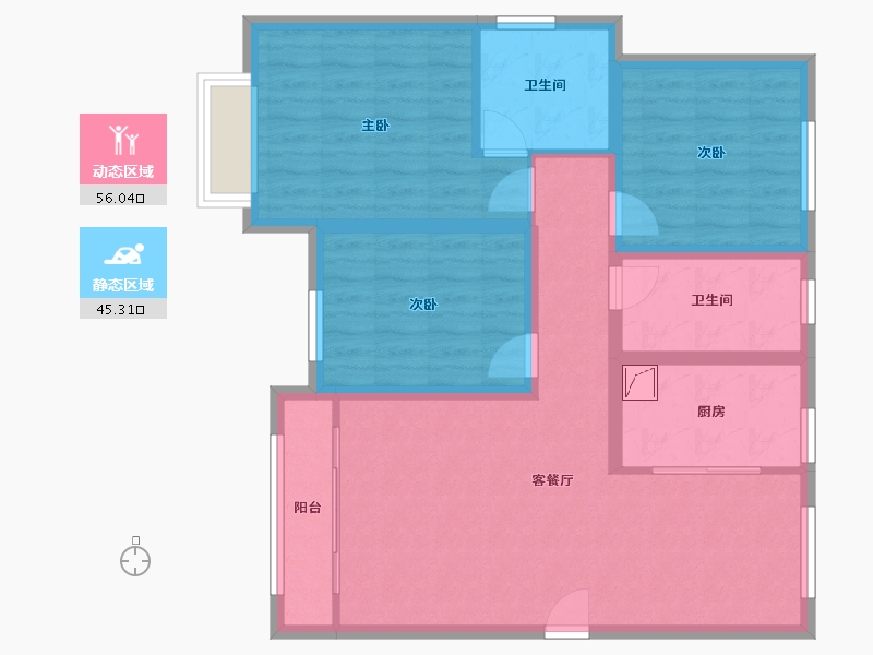 河北省-保定市-秋实园-90.00-户型库-动静分区