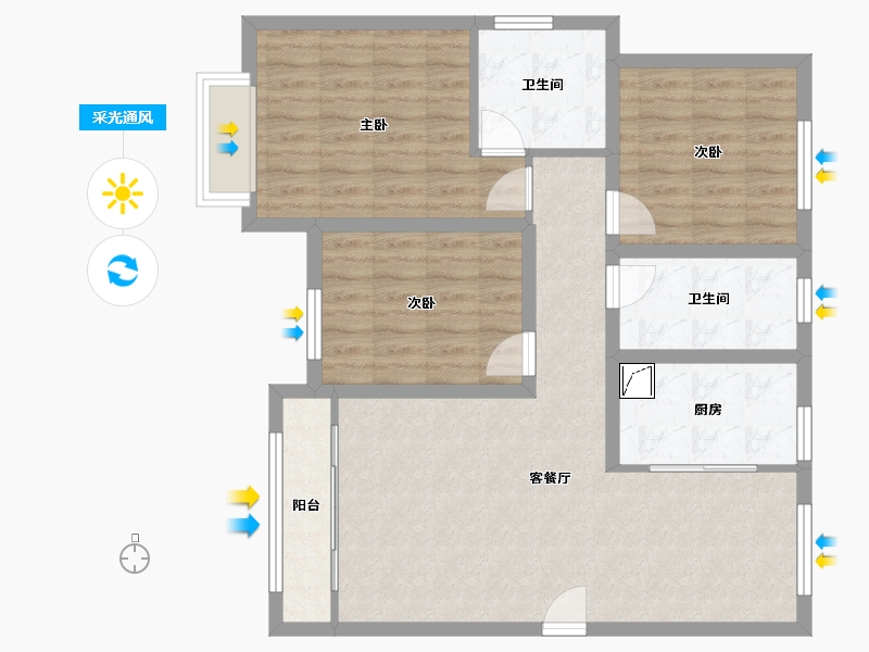 河北省-保定市-秋实园-90.00-户型库-采光通风