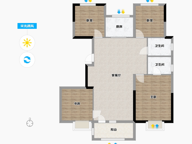 山东省-青岛市-中洲半岛城邦-120.00-户型库-采光通风