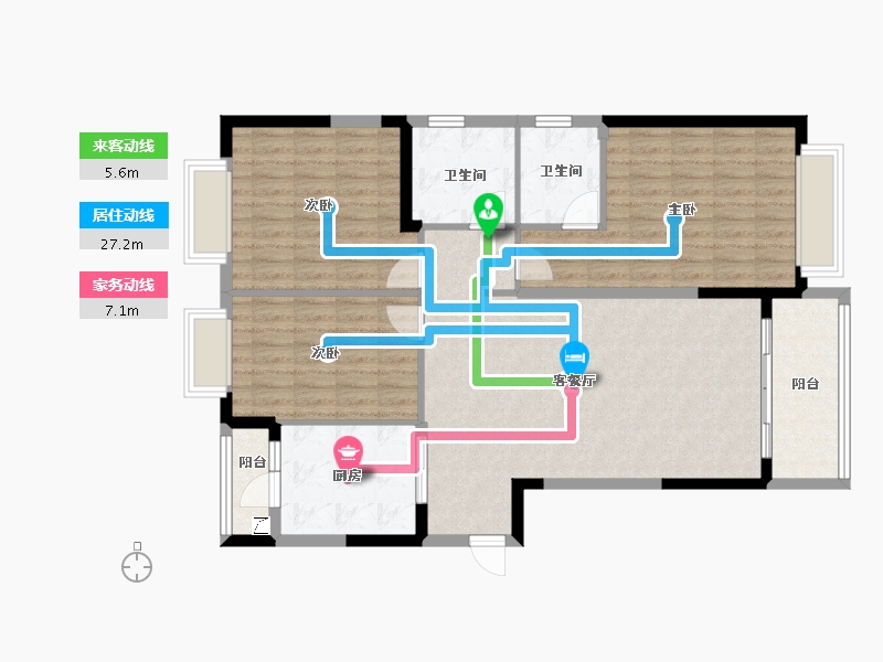 河南省-信阳市-恒大御景湾-110.55-户型库-动静线