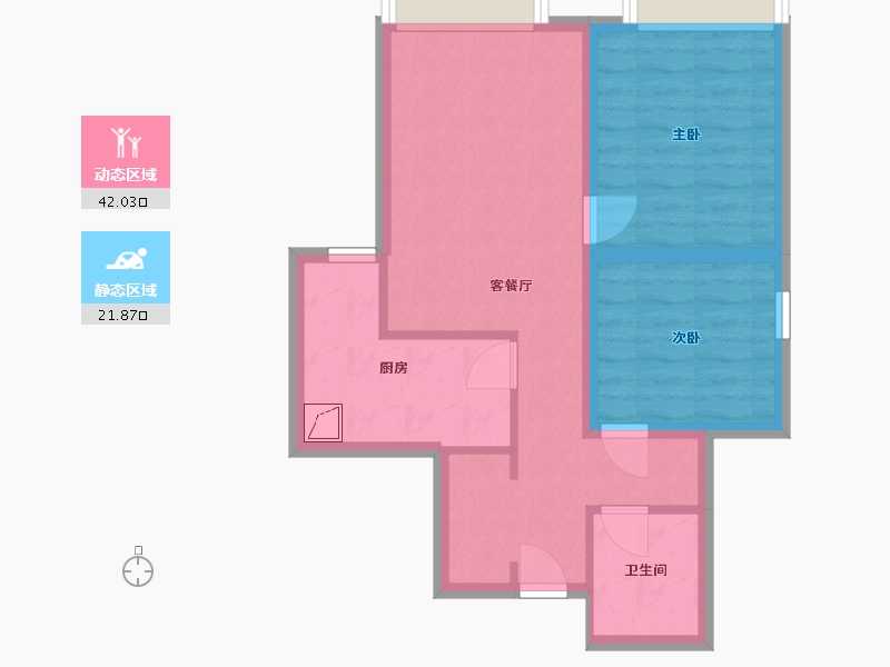 河北省-廊坊市-富力新城H13区-62.00-户型库-动静分区