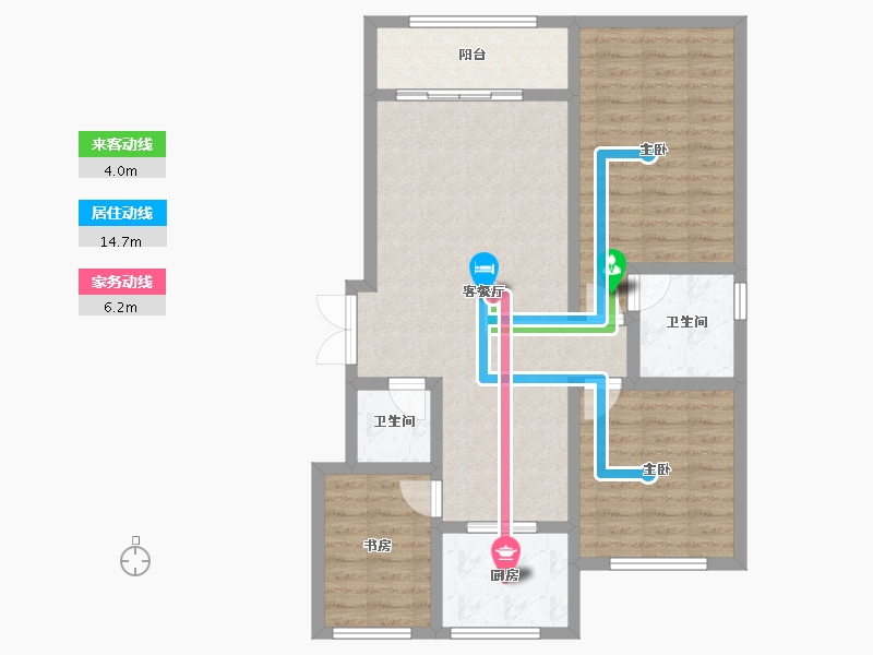 宁夏回族自治区-银川市-玺云台-北区-90.19-户型库-动静线