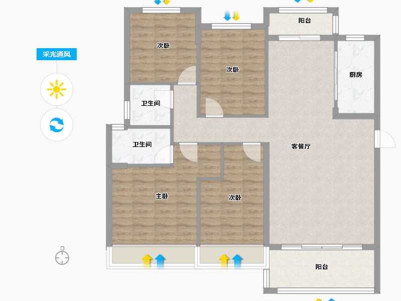 广西壮族自治区-桂林市-碧桂园-112.00-户型库-采光通风