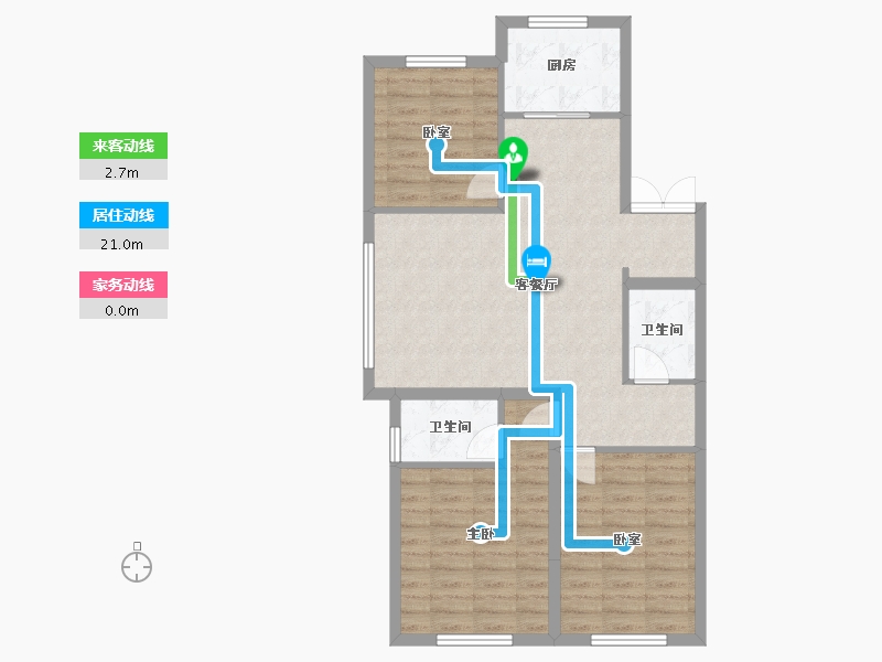 黑龙江省-佳木斯市-华强时光里-90.00-户型库-动静线