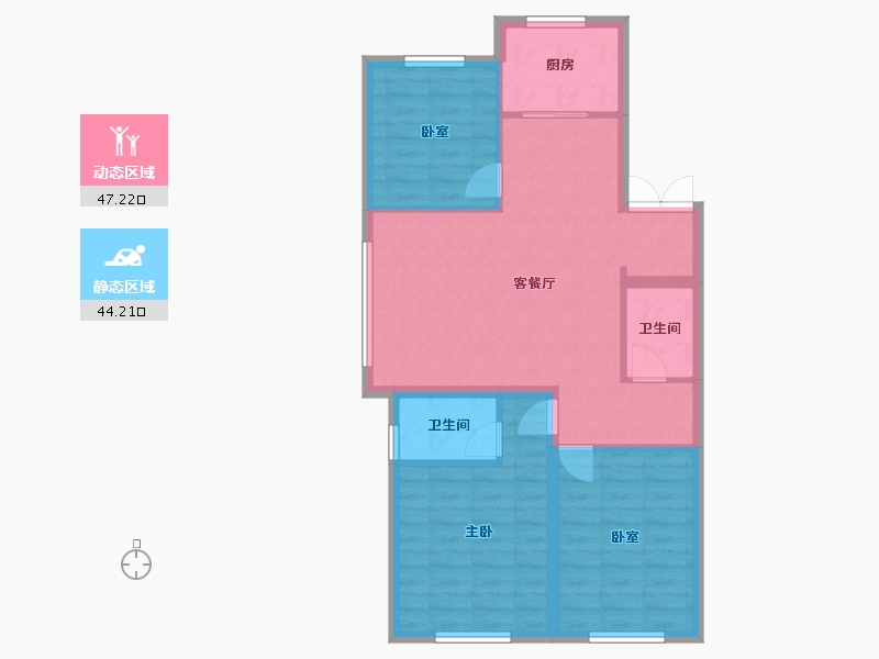 黑龙江省-佳木斯市-华强时光里-90.00-户型库-动静分区