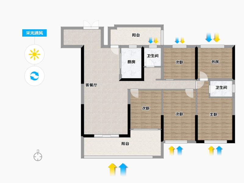 贵州省-六盘水市-九方城市公园-163.00-户型库-采光通风