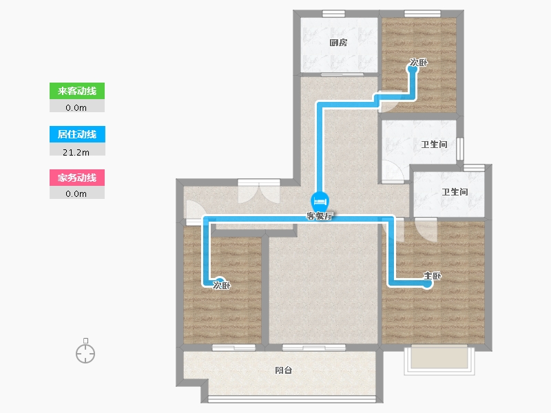 山西省-太原市-福兴雅苑-109.83-户型库-动静线