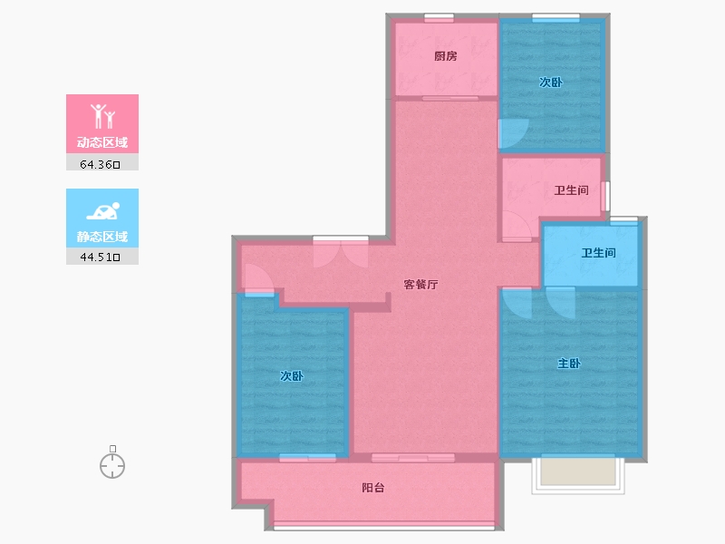 山西省-太原市-福兴雅苑-109.83-户型库-动静分区