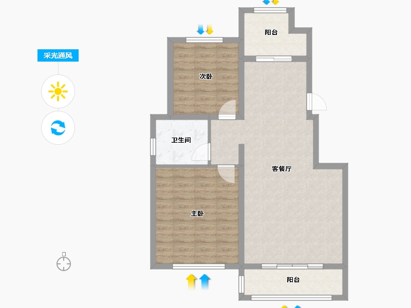 河北省-保定市-北京世代(二期)-78.00-户型库-采光通风