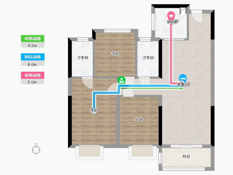 安徽省-安庆市-融创时代宜城-92.00-户型库-动静线