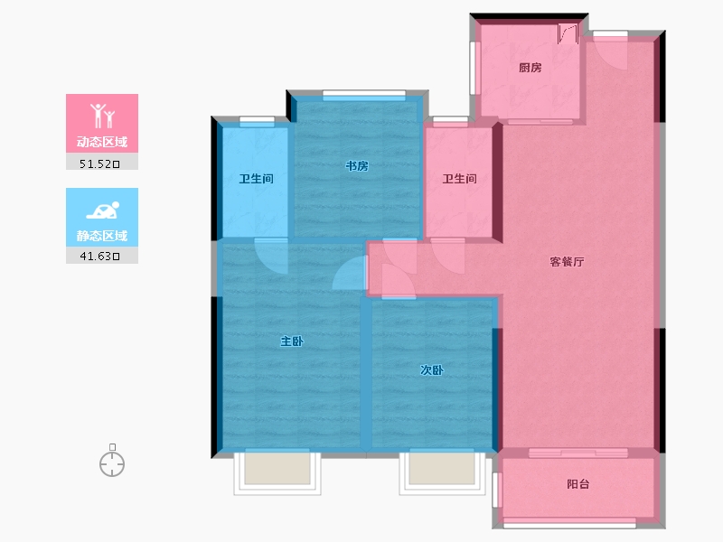 安徽省-安庆市-融创时代宜城-92.00-户型库-动静分区