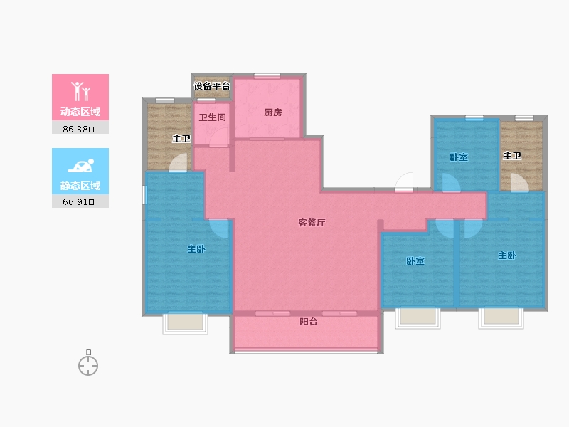 山东省-东营市-悦岛华庭-154.05-户型库-动静分区