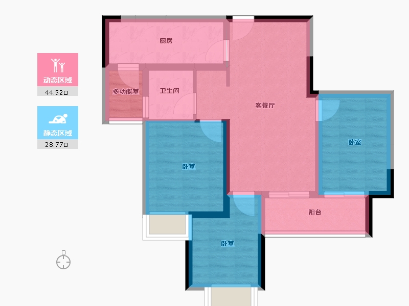 重庆-重庆市-滨江新城-80.00-户型库-动静分区