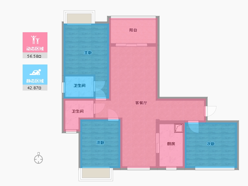 山西省-吕梁市-溪湖壹号-107.69-户型库-动静分区