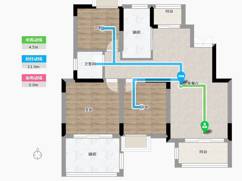 江苏省-南京市-喜之郎丽湖湾-80.00-户型库-动静线