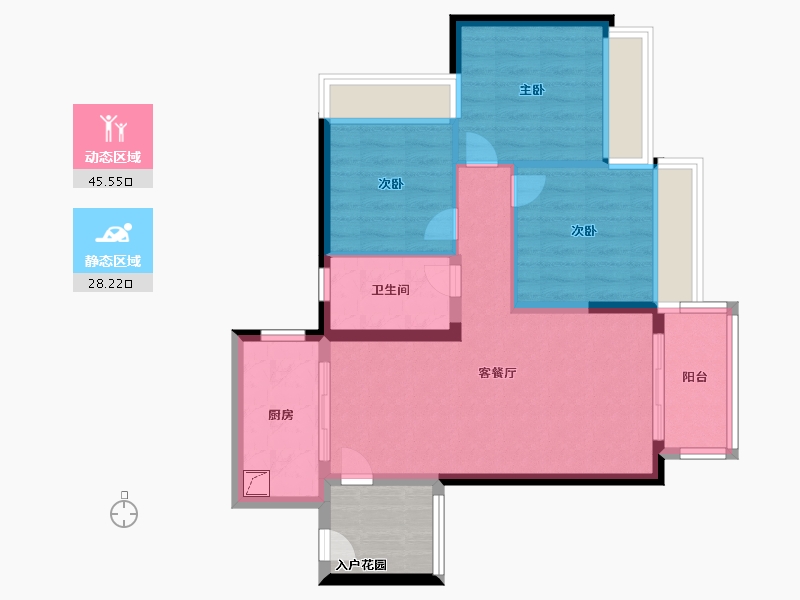 广东省-广州市-星河智荟-70.00-户型库-动静分区