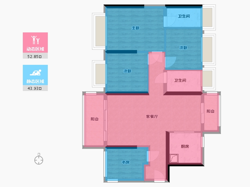 广东省-中山市-卓越协信天际-80.00-户型库-动静分区