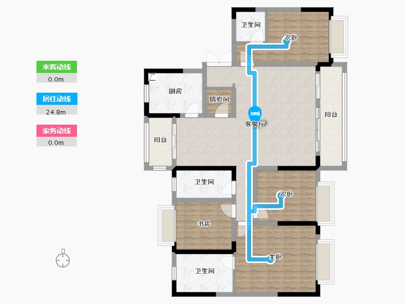 江苏省-淮安市- 御景新城-132.00-户型库-动静线