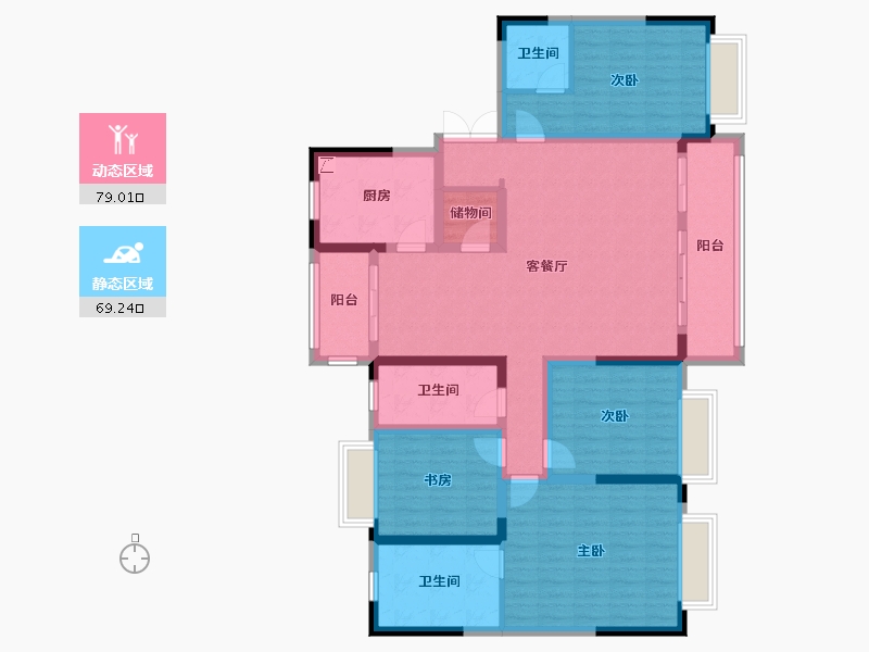 江苏省-淮安市- 御景新城-132.00-户型库-动静分区