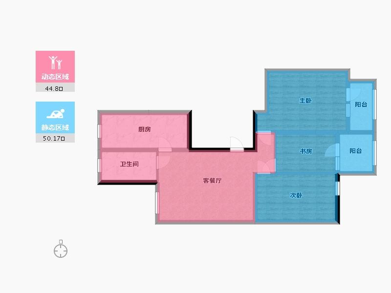 浙江省-杭州市-明月嘉苑-一区-98.00-户型库-动静分区