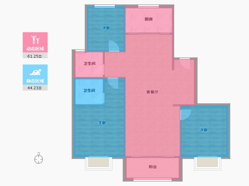 山东省-烟台市-泰和府-97.50-户型库-动静分区