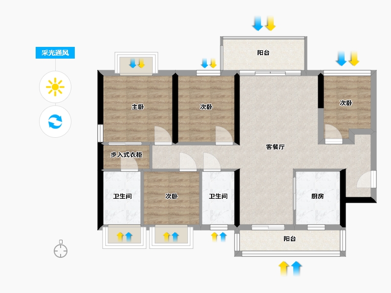 广东省-汕头市-润溪府-82.00-户型库-采光通风