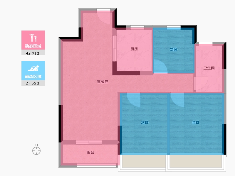 浙江省-湖州市-宸园-64.00-户型库-动静分区