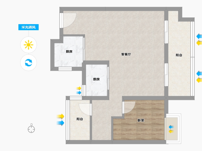 安徽省-合肥市-旭辉·滨湖江来-71.00-户型库-采光通风