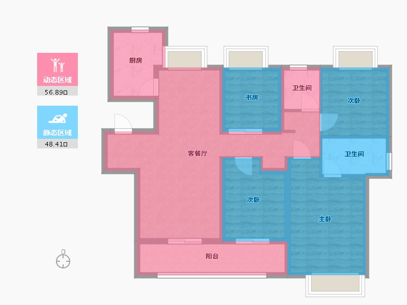 湖北省-武汉市-华星融城-115.00-户型库-动静分区