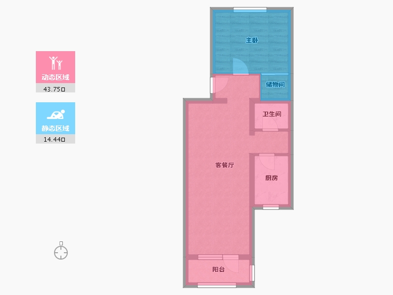 北京-北京市-左家庄南里-47.00-户型库-动静分区