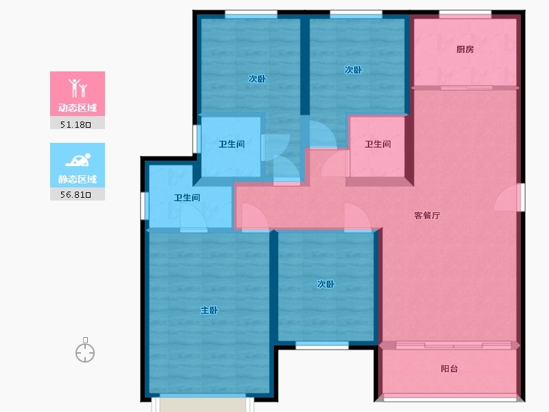 河北省-衡水市-蓝光雍锦半岛-107.00-户型库-动静分区