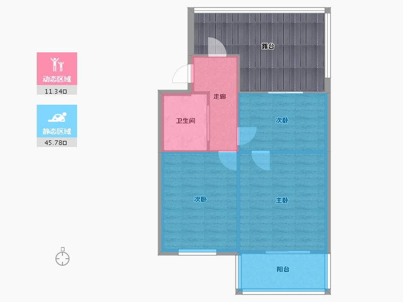 浙江省-嘉兴市-越秀花园-51.00-户型库-动静分区